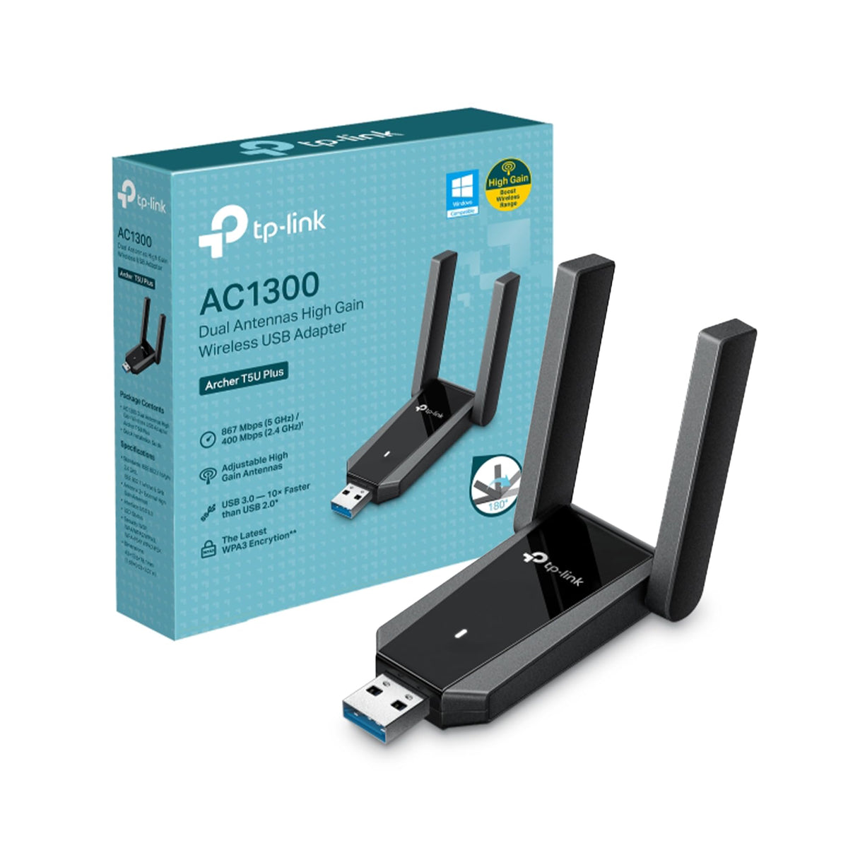 TP-Link Archer T2U Nano AC600 WiFi Dongle, Nano USB WiFi Adapter for PC