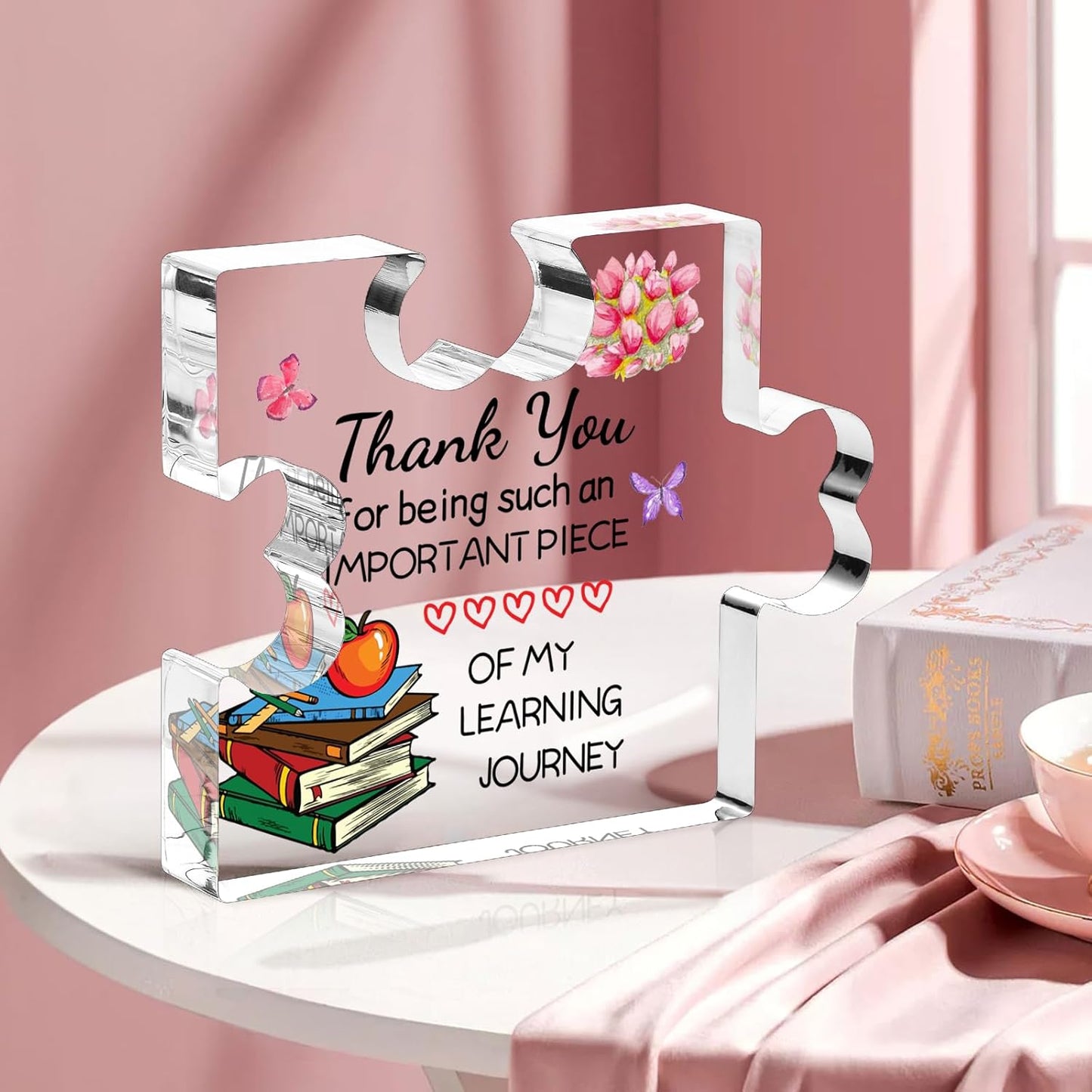 Welsky Teacher Gifts, Teacher Gifts for Women Engraved Acrylic Block, Christmas Birthday Graduation Thank You Gift for Women Teacher, Acrylic Plaque, Room Decor