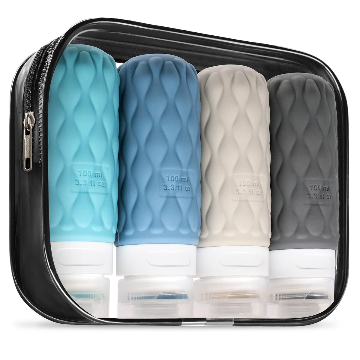 100ml Silicone Travel Bottles for Toiletries for Shampoo and Conditioner