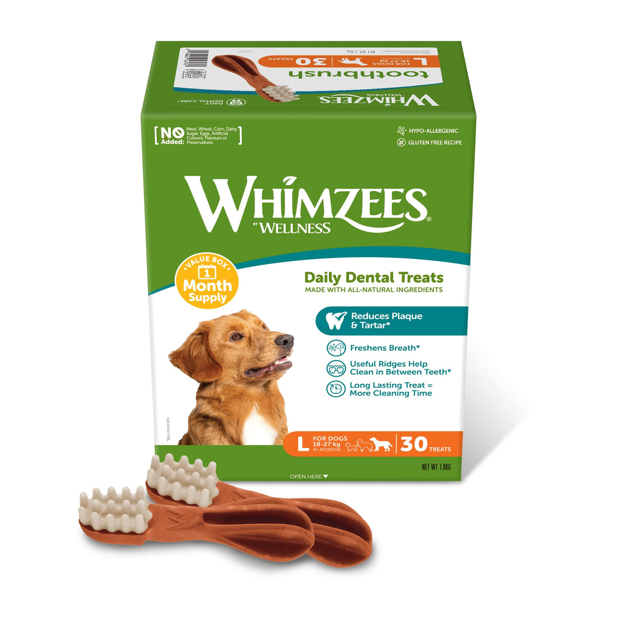 WHIMZEES Toothbrush S, Month Box, 30 Pieces – Size S