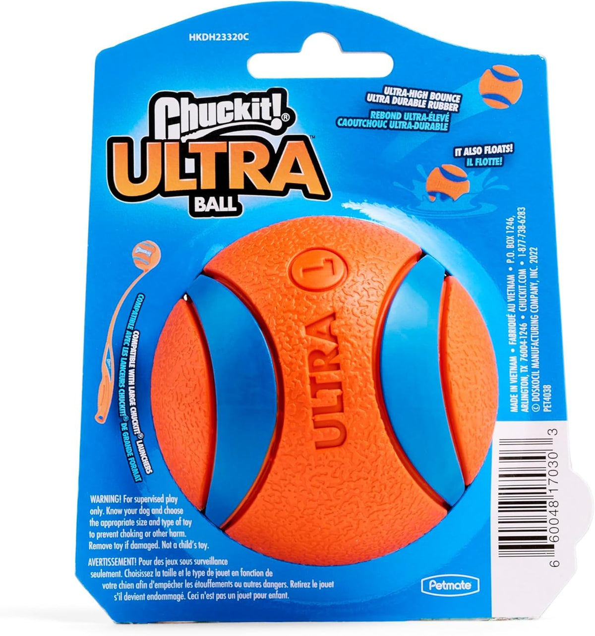Chuckit! Ultra Ball Durable Rubber Dog Toy, Large, 7.3cm (2-Pack)
