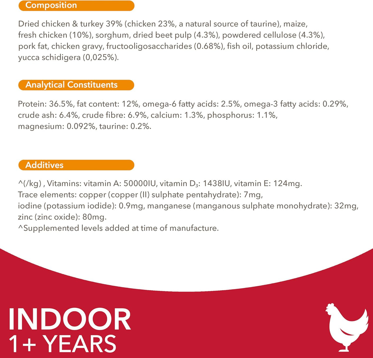 IAMS Indoor Complete Dry Cat Food Chicken 3kg - Litter Odour Control, Hairballs & Weight Management