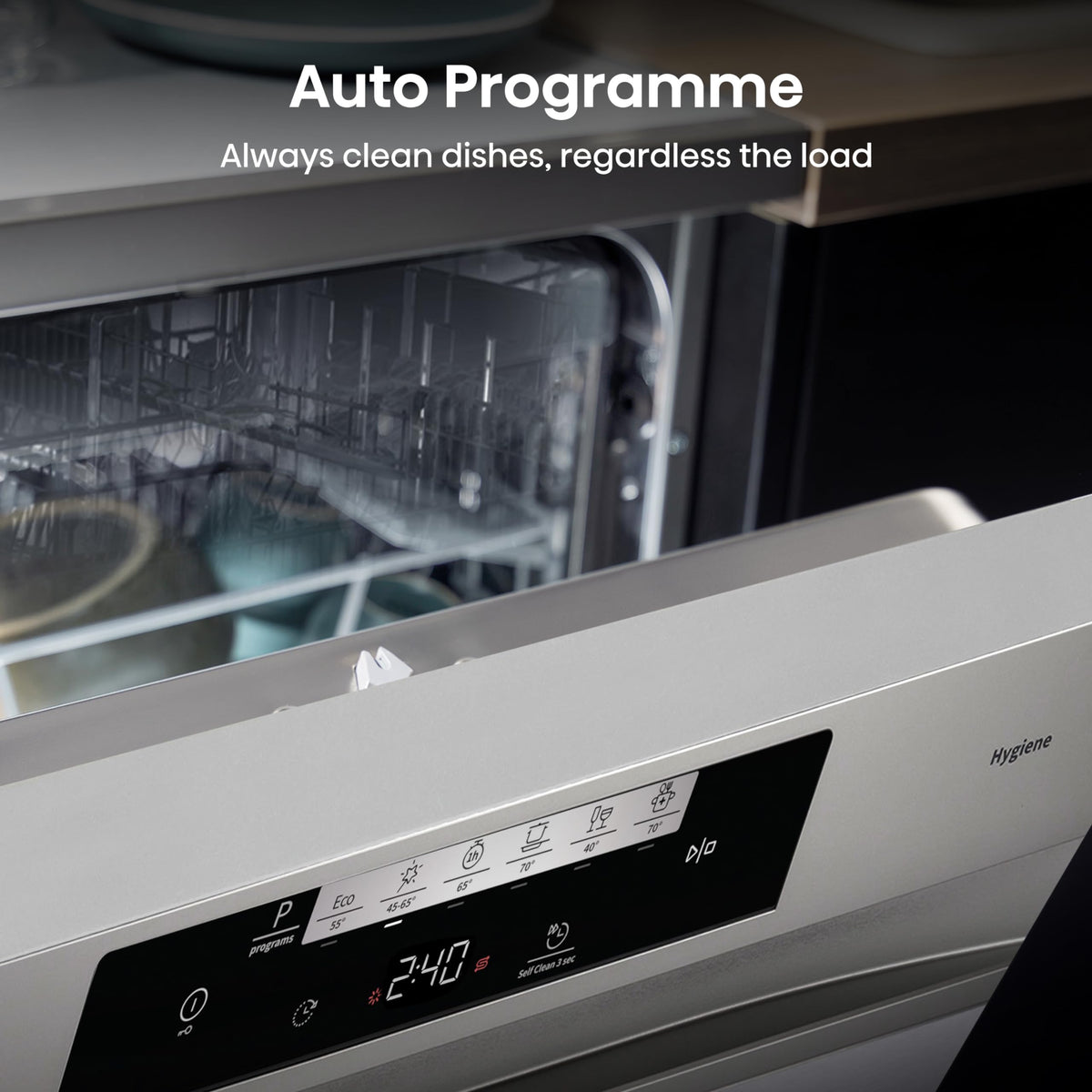 Hisense HS523E15WUK Slimline 10 Places Free Standing Dishwasher White with 30 Minutes Quick Wash [Energy Class E]