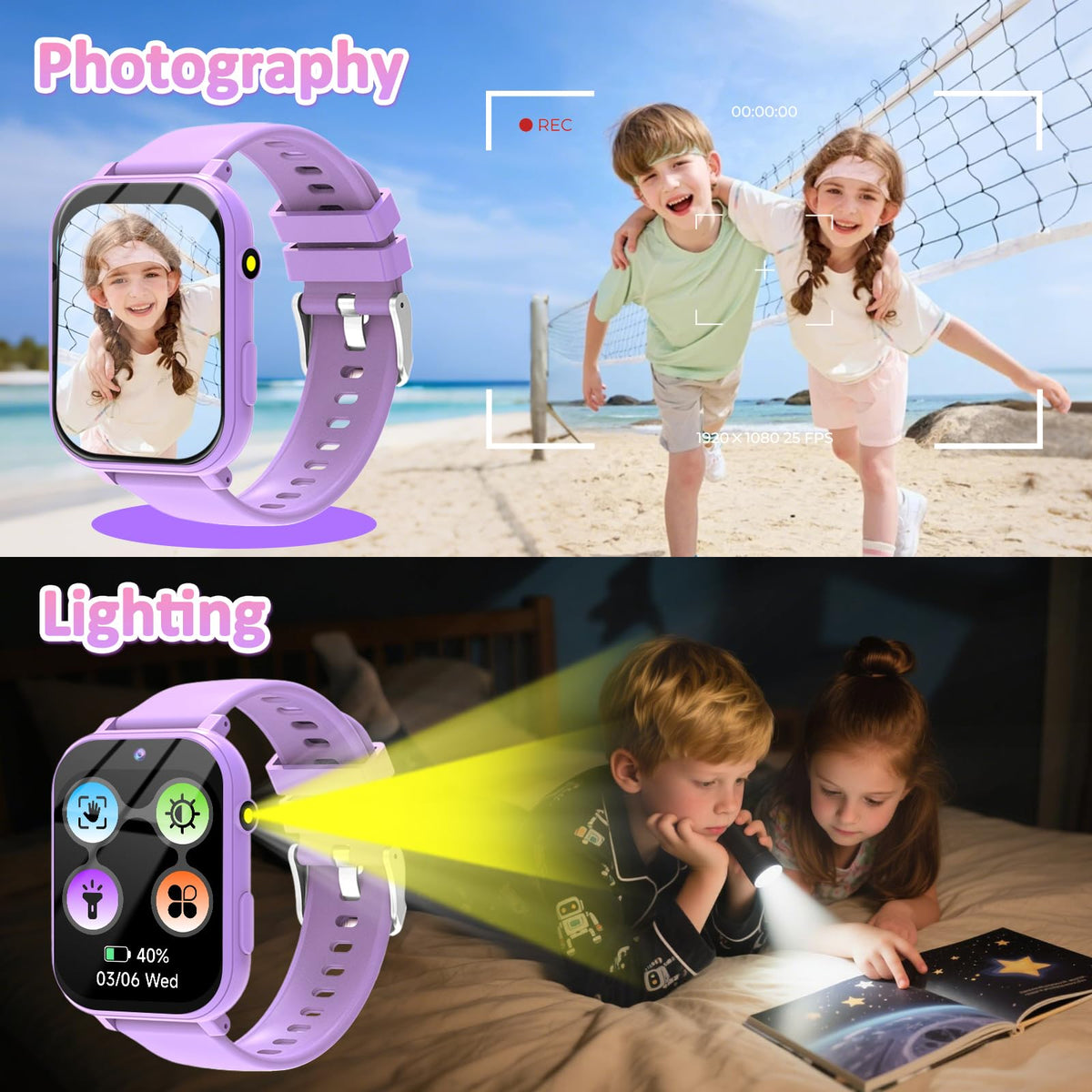 Kids Smart Watch for Boys Girls, Smart Watch for Kids Fitness Watch