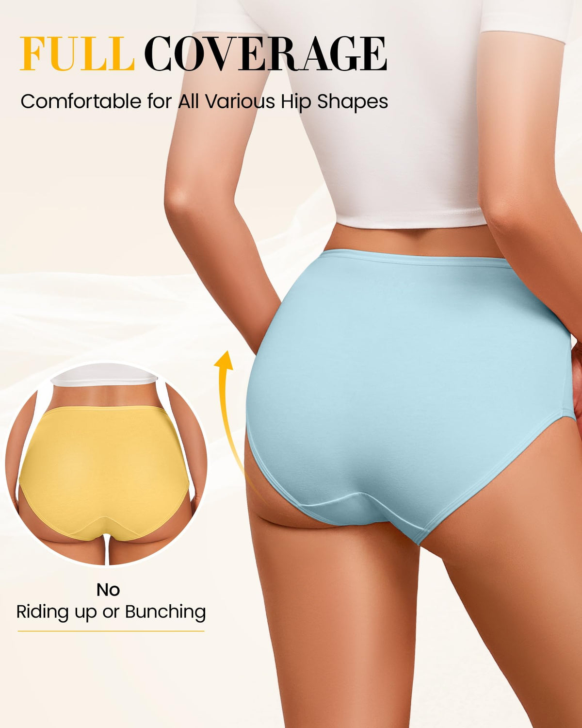 SIMIYA Cotton Underwear Women, High Waisted Knickers for Women Multipack