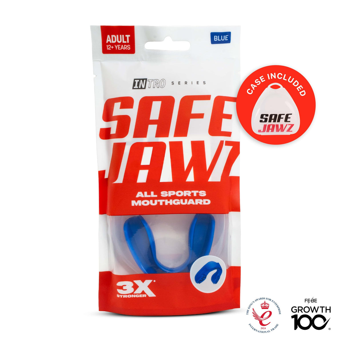 SAFEJAWZ Mouth Guard, Slim Fit Gum Shield for Adult & Junior with Case