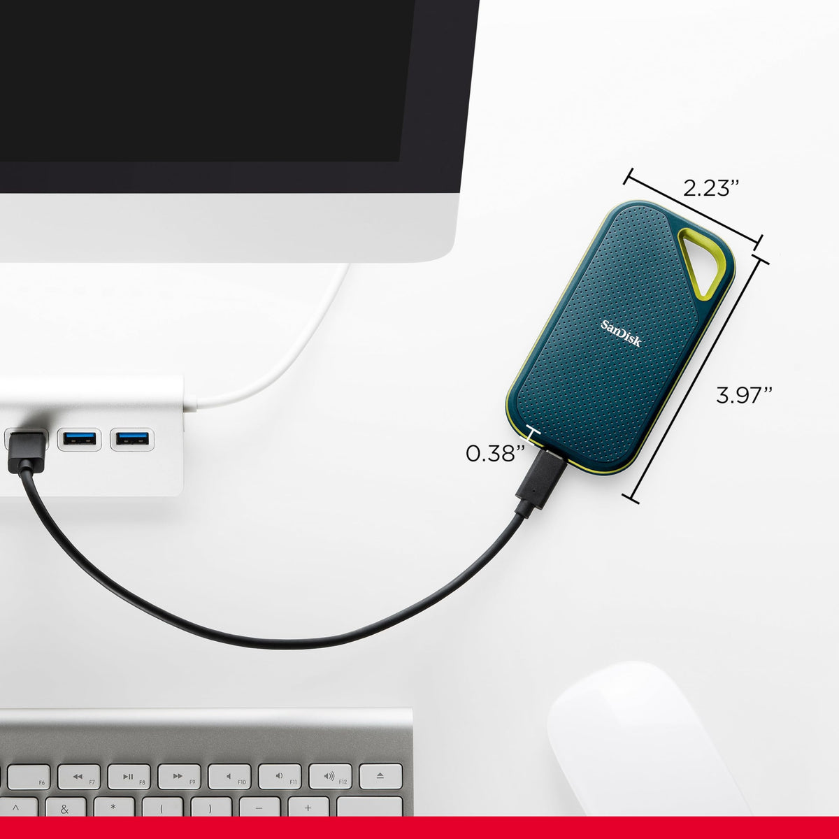 SanDisk Extreme Portable SSD 2TB - Up to 1050MB/s Read Speeds (Older Model)