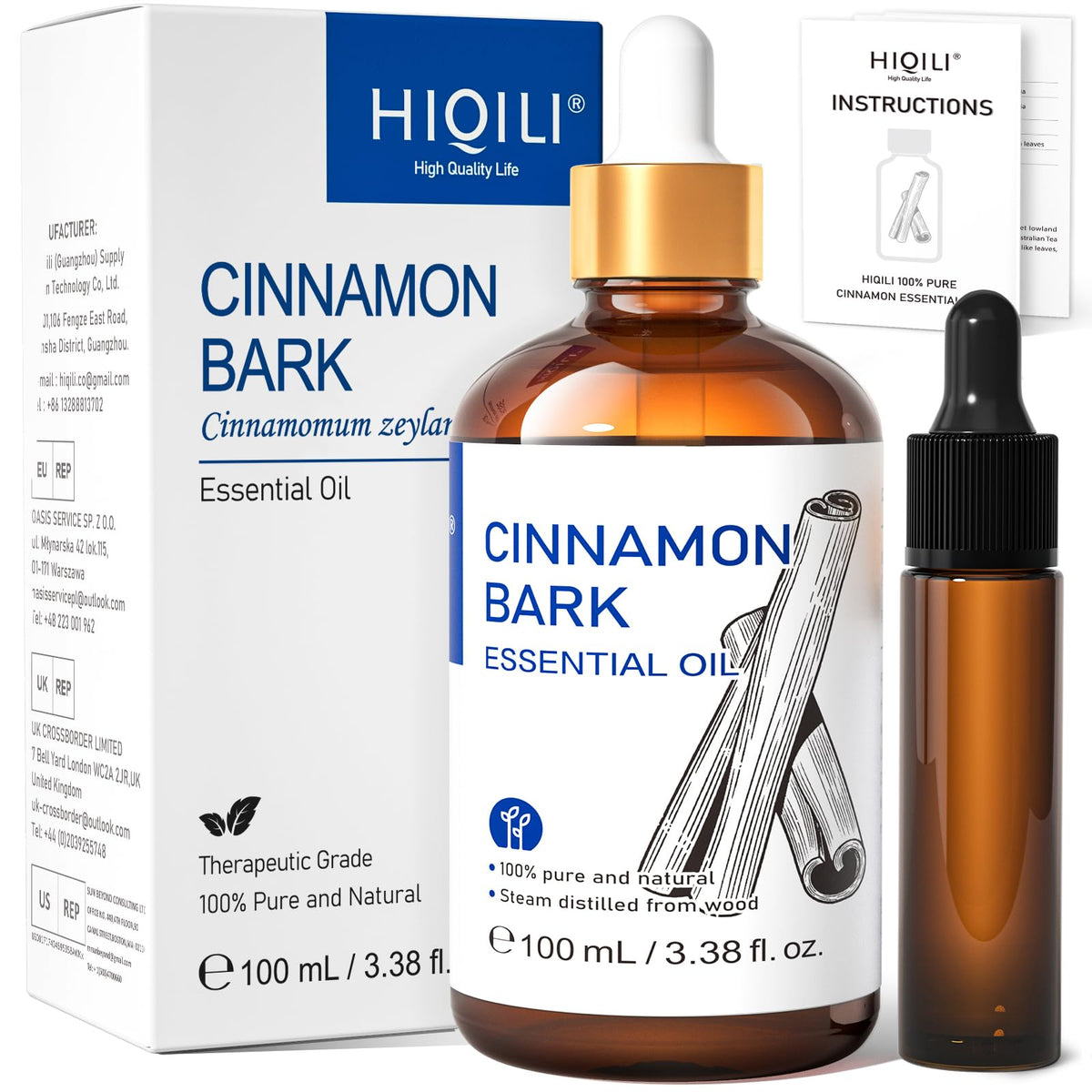 HIQILI Tea Tree Oil for Nail Fungus, Skin, Hair, Acne