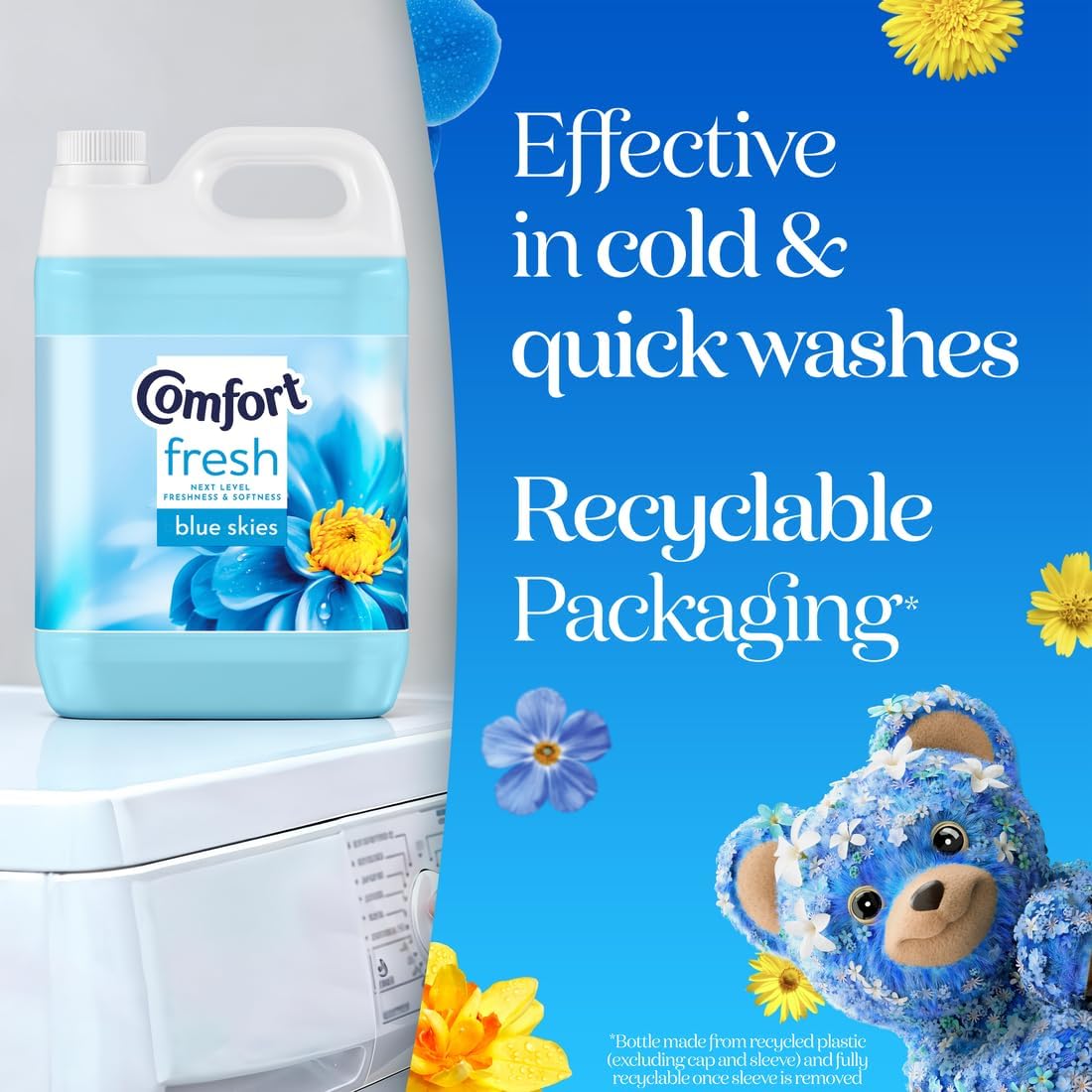 Comfort Fresh Blue Skies Fabric Conditioner Softener with Motion-Activated Fragrance Technology 100 Days of Freshness 160 washes (4.8 L)
