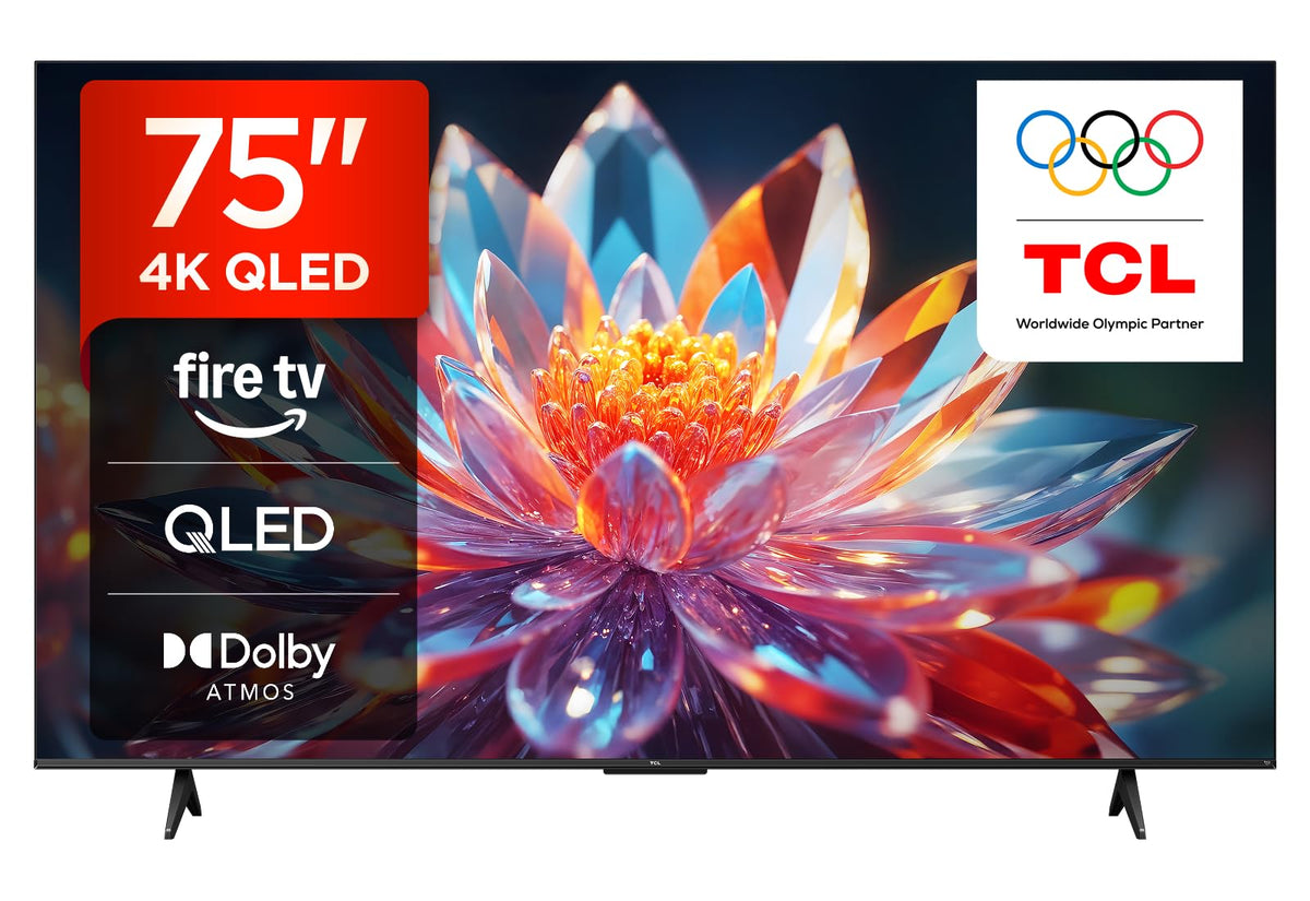 TCL 43T6C-UK 43 Inch QLED 4K HDR TV, Fire TV (Smart TV with Dolby Vision & Atmos, HDR10+, Press & Ask Alexa