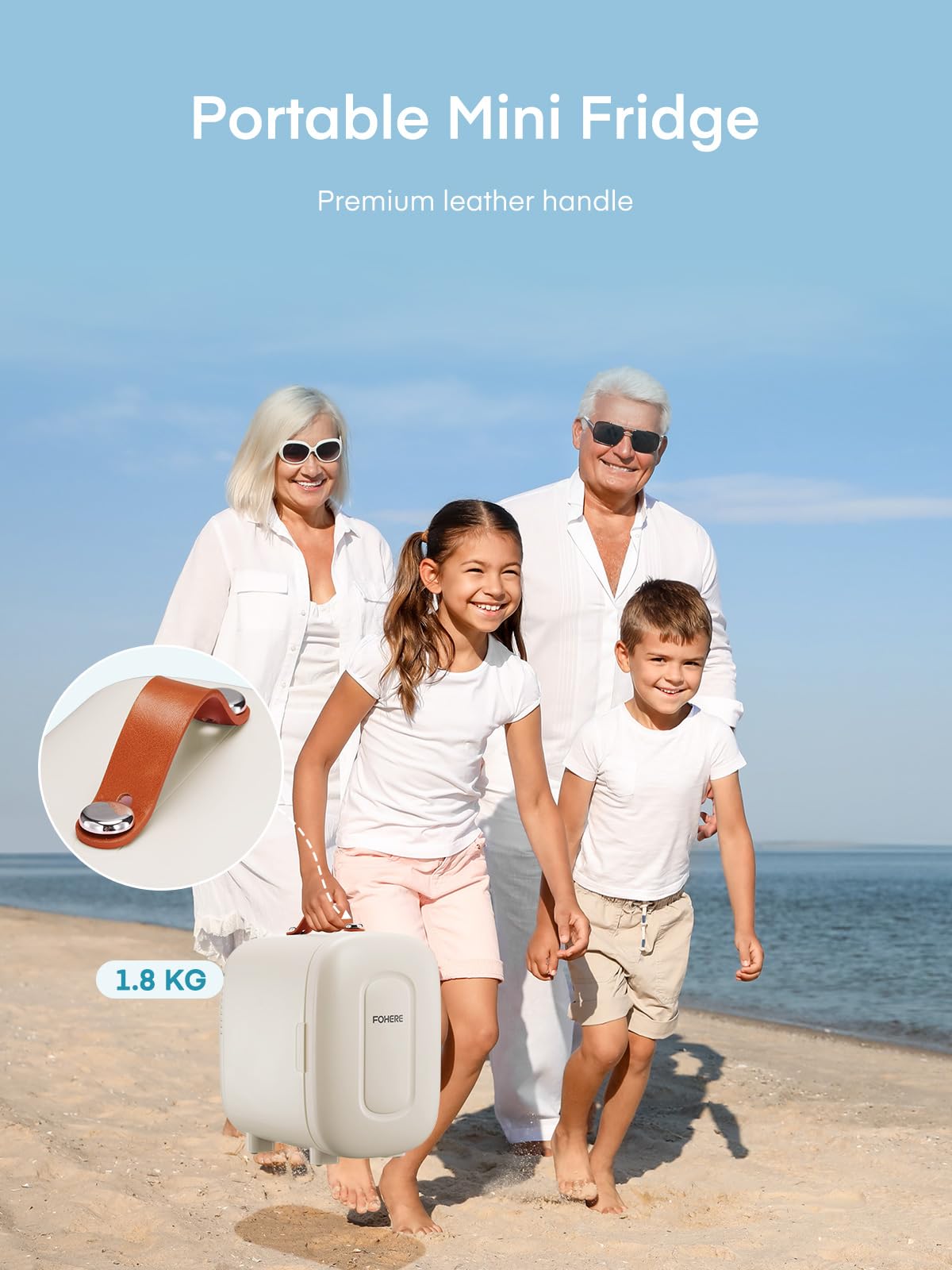 FOHERE Mini Fridge Portable, 5 Liter/6 Cans Small Fridge Cooler & Warmer, Quiet, DC/AC Power, Cmpact Mini Fridge for Bedrooms, Office, Skincare, Car, Travel, Black
