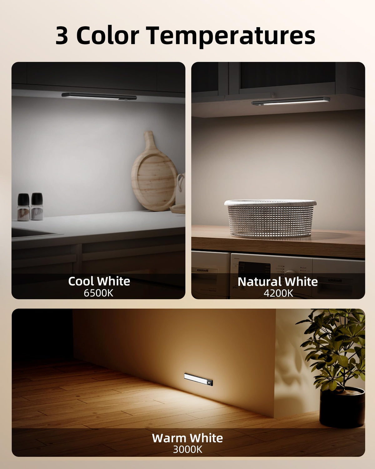 EZVALO Under Cabinet Kitchen Lights, Motion Sensor Lights Indoor 2-Pack