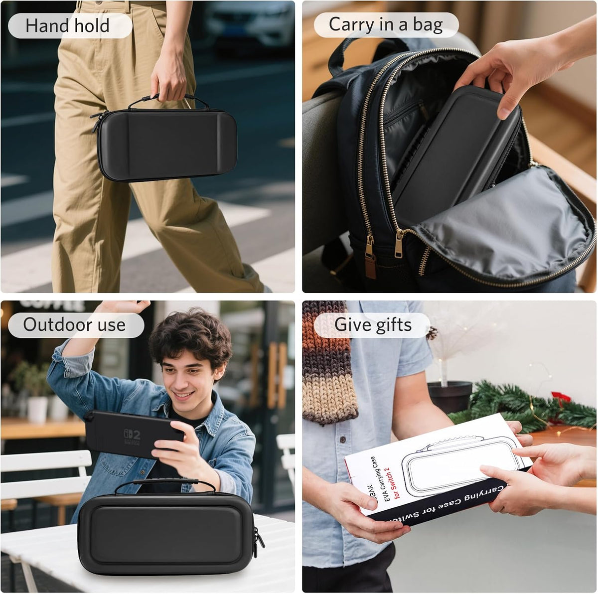 CoBak Large Capacity Carrying Case for Nintendo Switch 2 2025- 3 in 1 Black