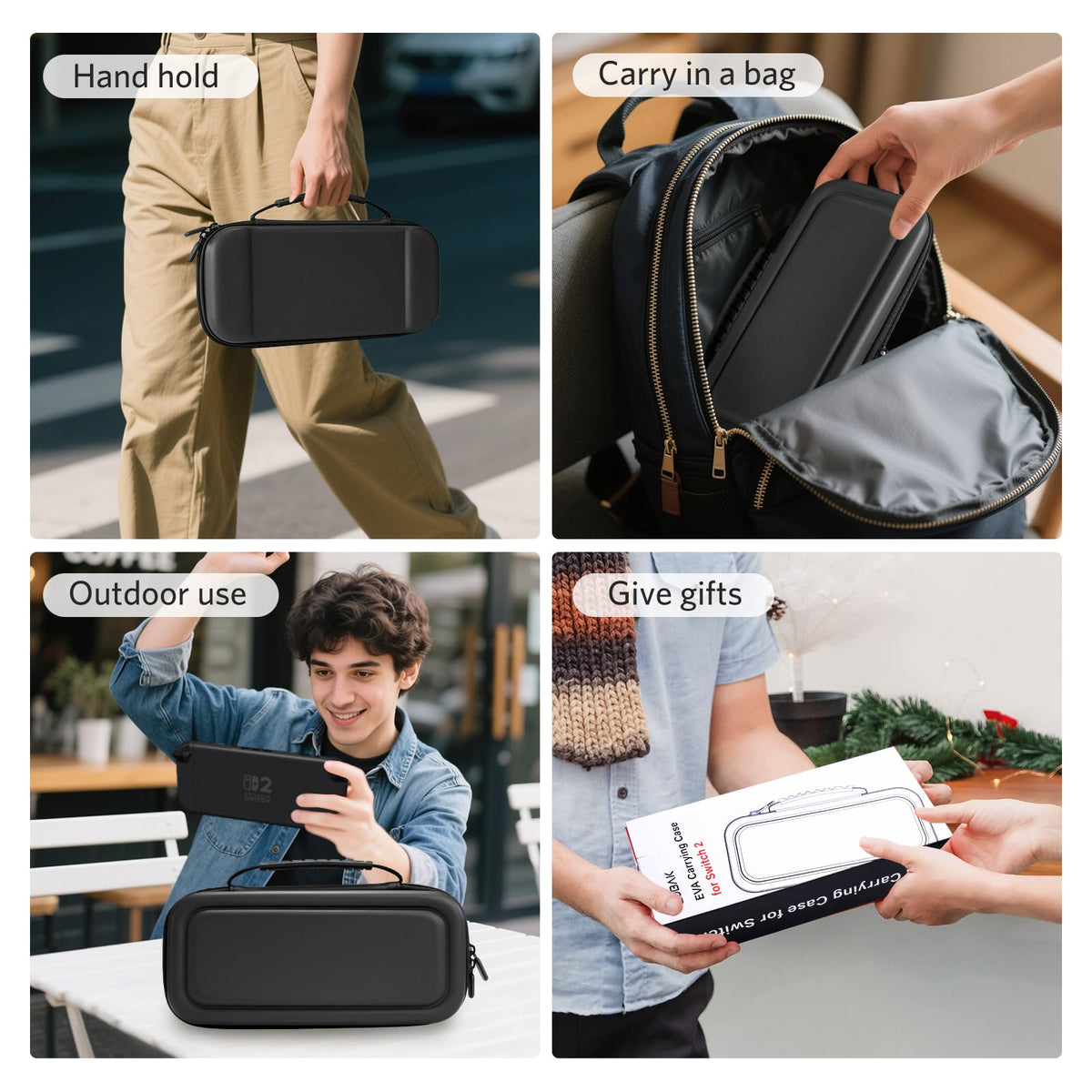 CoBak Large Capacity Carrying Case for Nintendo Switch 2 2025- 3 in 1 Black