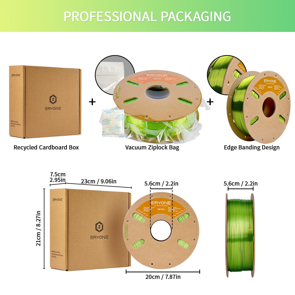 ERYONE Silk PLA Filament 1.75mm,3D Printer Filament PLA,Shiny Glossy PLA Filament,+/-0.03mm,1kg(2.2lbs)/Spool,Silk Liquid Gold