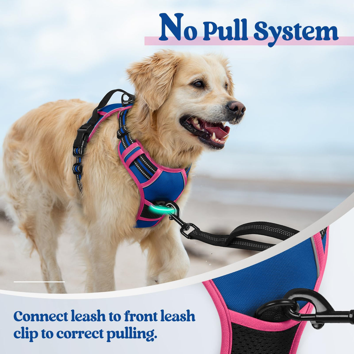 rabbitgoo Dog Harness Large Dog, No Pull Vest with Front Clip & Handle