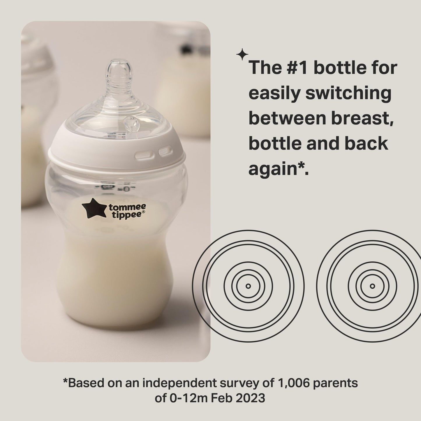 Tommee Tippee Natural Start Baby Bottles for 0m+, Pack of 6 260ml Baby Bottles, with Slow Flow Breast-Like Teat for a Natural Latch, Self-Sterilising and BPA Free, Baby Feeding Essentials