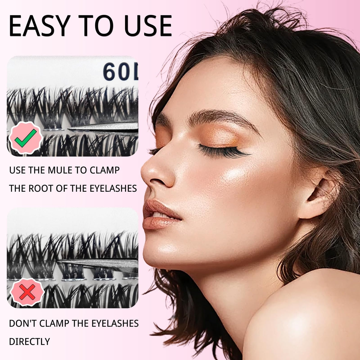 KEYRI 580 Pieces Individual Eyelashes 30-100D Cluster Lashes Kit
