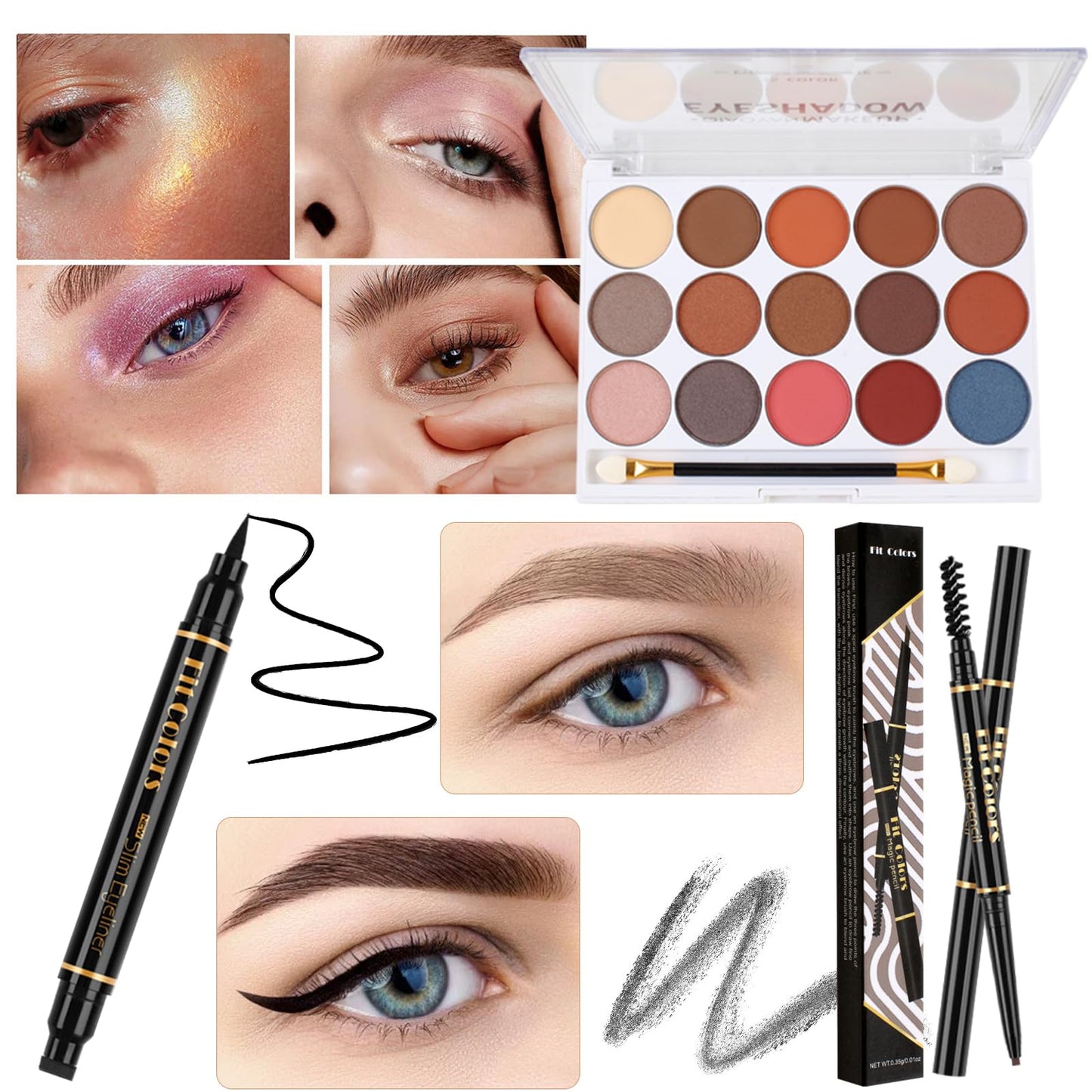 LYMYBETY Makeup Set, Cosmetic Make Up Starter Kit With Storage Bag Portable Travel Make Up Palette Eyeshadow Foundation Lip Gloss for Teenage & Adults (Style B), 1.0 count