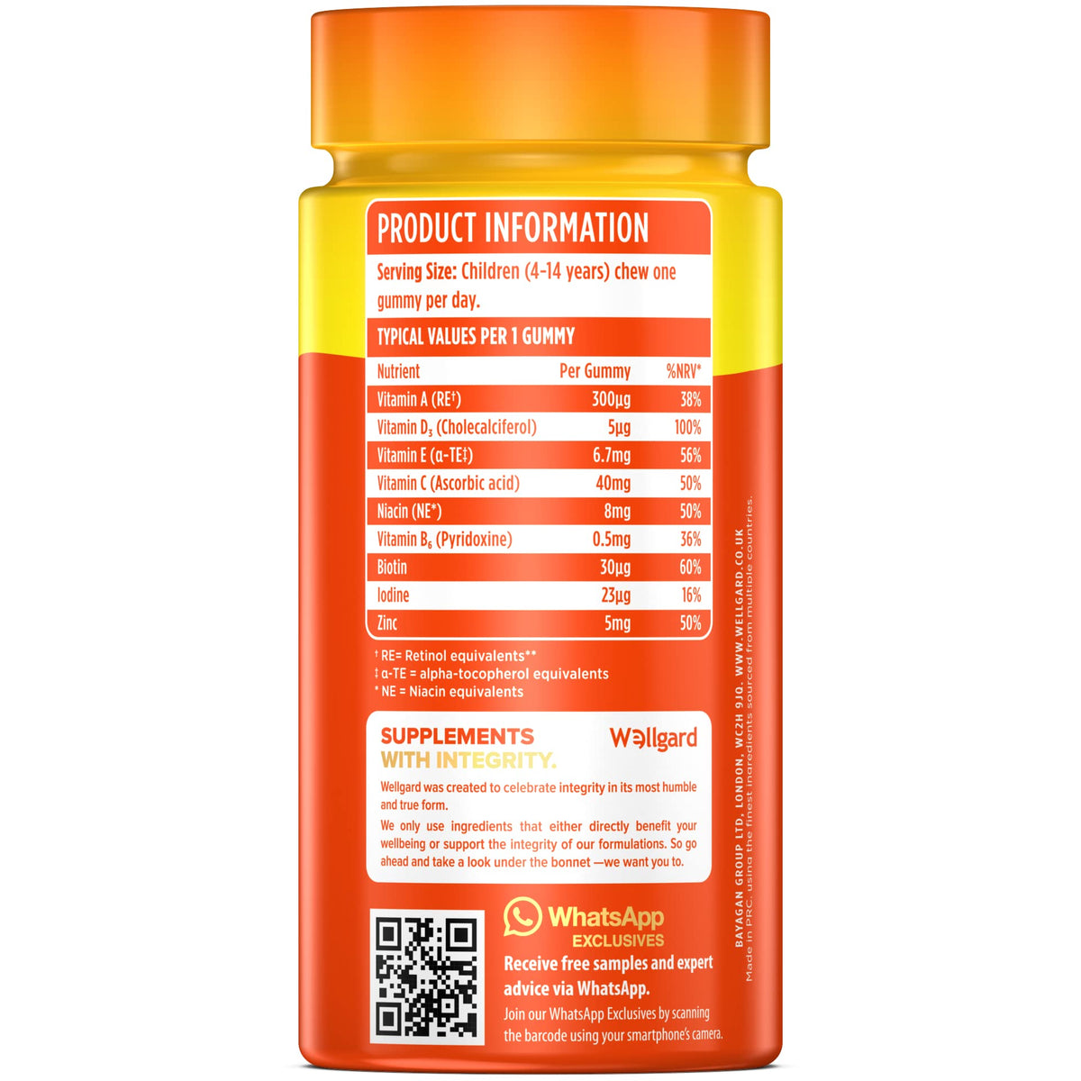 Wellgard Kids Calcium & D3 Gummies - 2 Month Supply - Vegan Chewable Calcium and Vitamin D3 Gummies, Mixed Berry Flavour