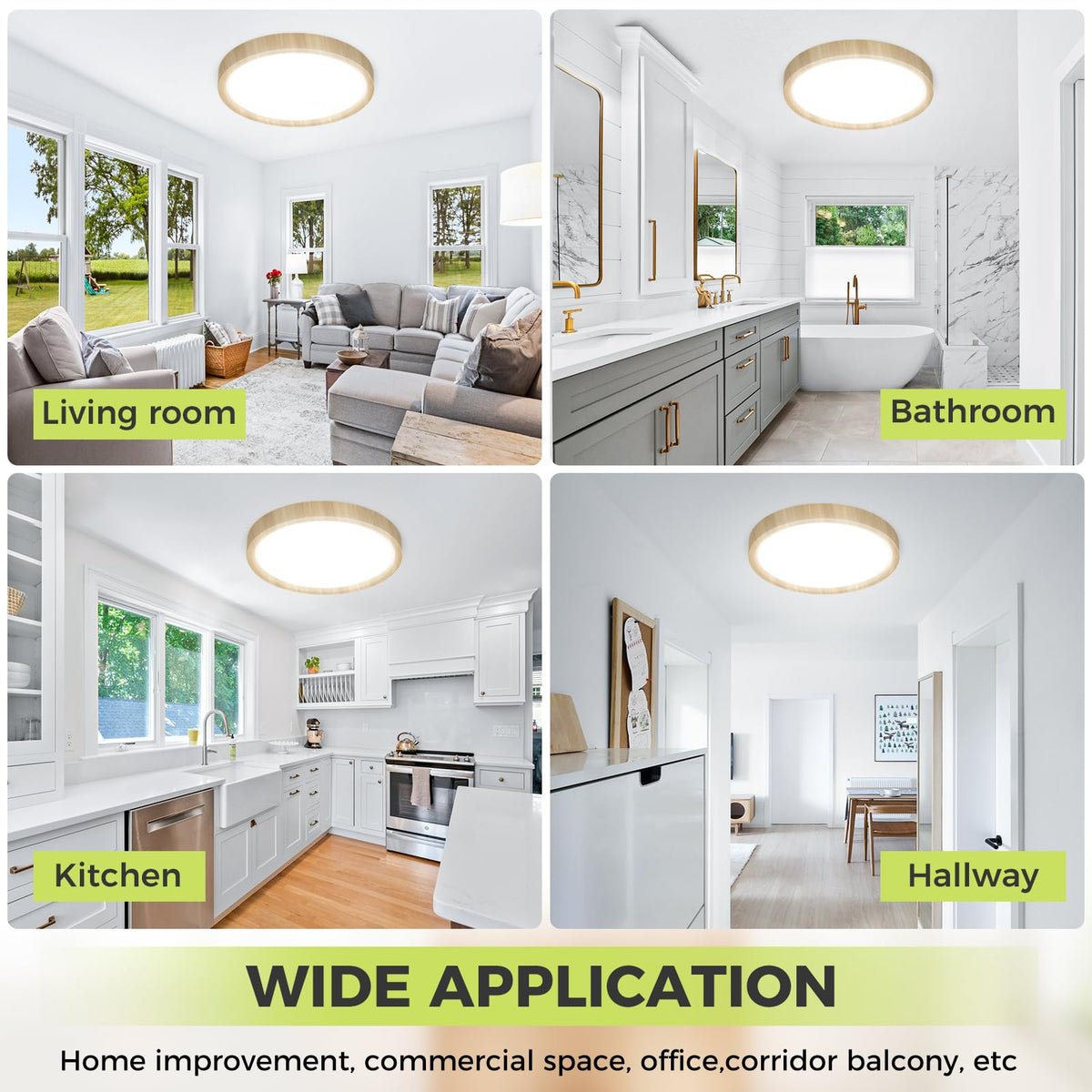 hepside Bathroom Light, 3000K/4000K/6500K 3 Color Temperature LED Ceiling Light, 15W 1500LM, Waterproof, Round, Small, Modern, Flush Ceiling Light for Bathroom, Kitchen, Bedroom, Black