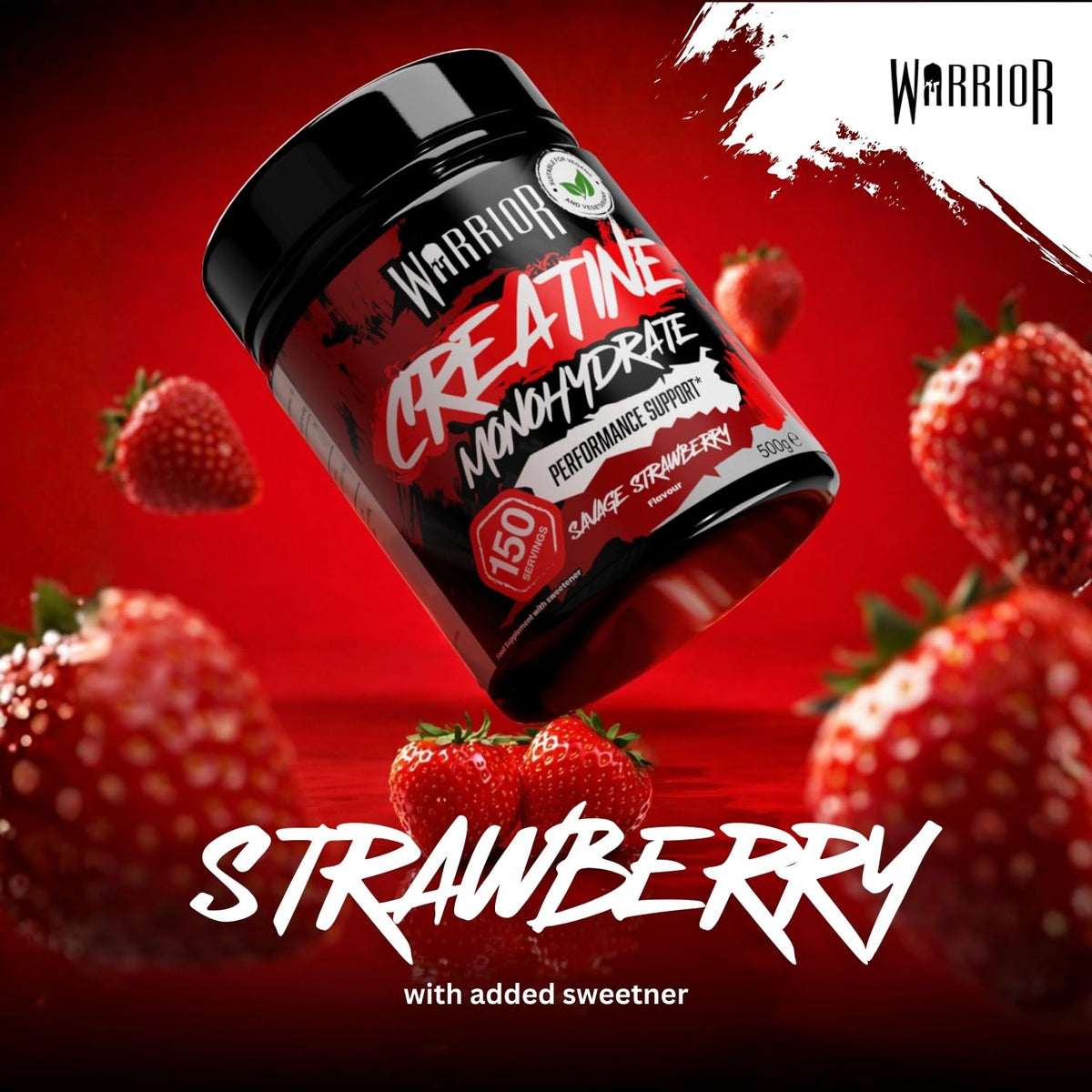 Warrior Creatine Monohydrate Powder 500g Pure Micronised (166 Servings)