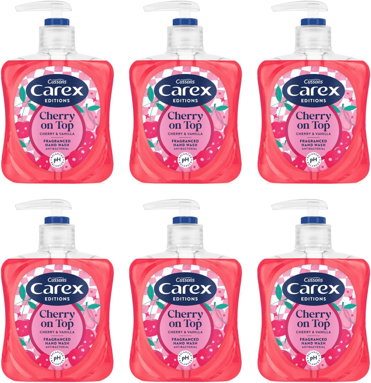 Carex Cherry On Top Antibacterial Handwash 6x250ml