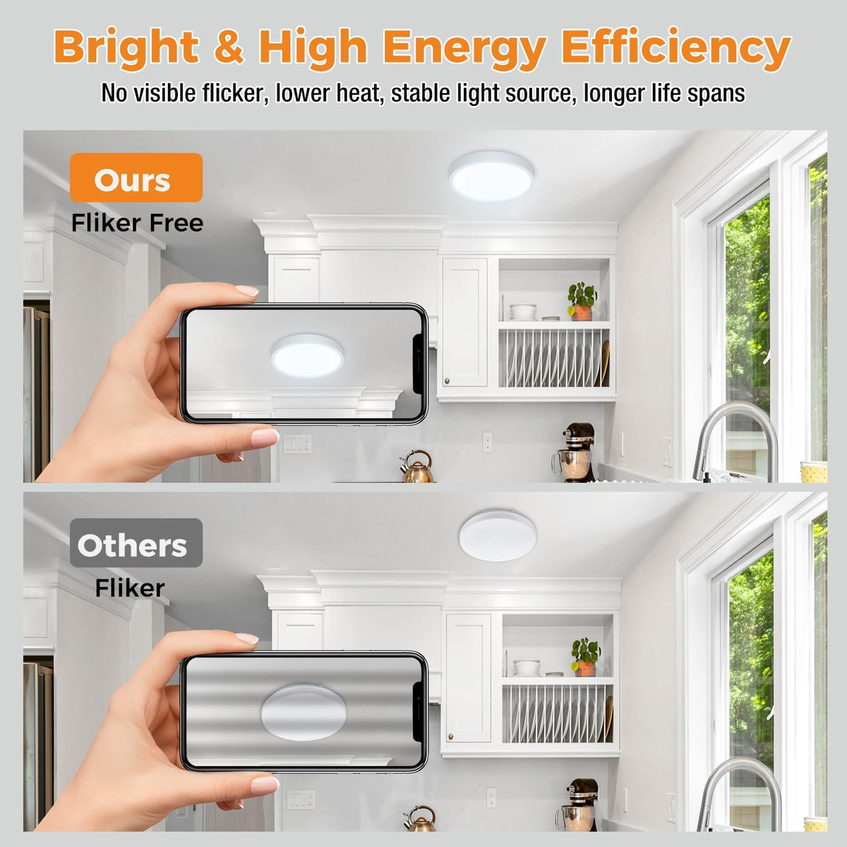 slochi Bathroom Light, 3000K/4000K/6500K 3 Color Temperature, Waterproof, Round, Modern, Flush Ceiling Light for Bathroom, Kitchen, Bedroom, Hallway and MoreØ18CM(Gold)