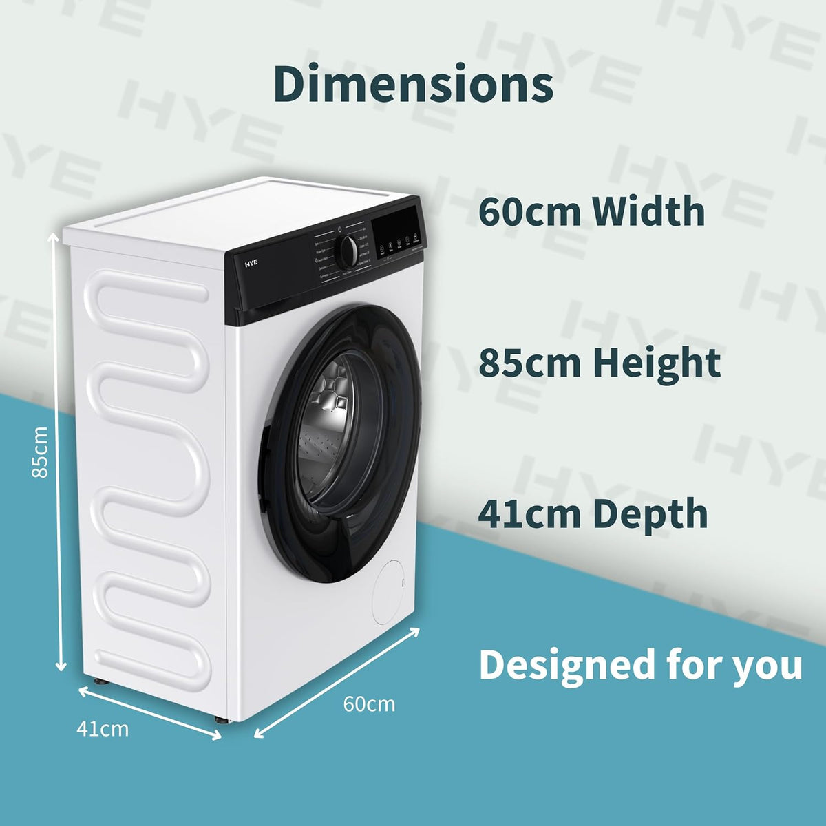 HYE Washing Machine - 7KG Drum, 1200RPM, White