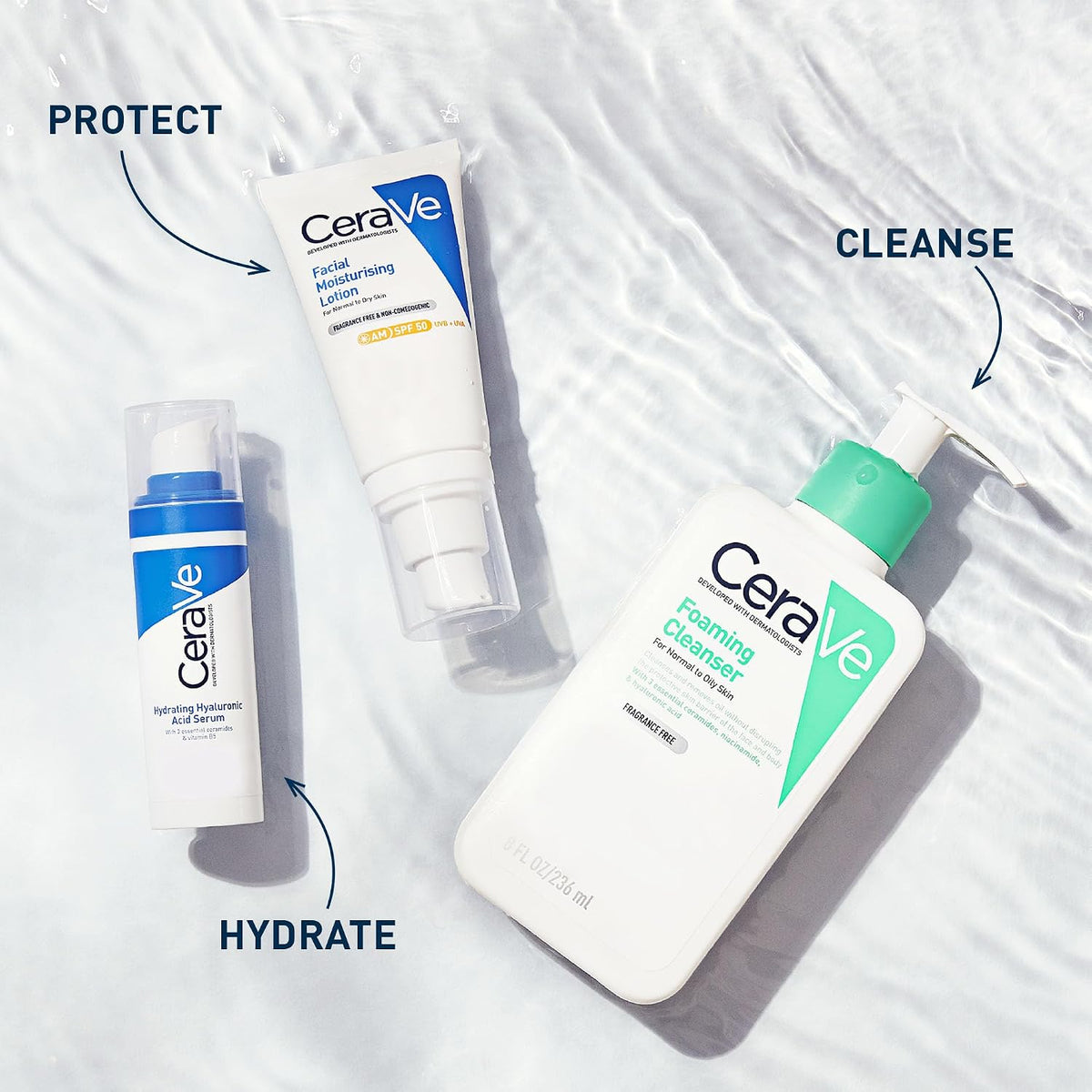 CeraVe Foaming Cleanser for Normal to Oily Skin with Niacinamide & 3 Essential Ceramides, Developed with Dermatologists, Gently Cleanses & Removes Excess Oil, Fragrance-Free