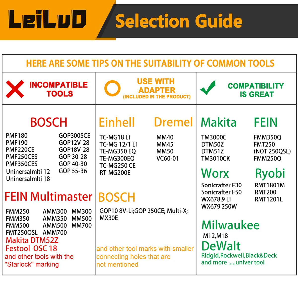 LEILUO 6Pcs Multitool Hook Blade, Multi Tool Hook Knife Blade Set