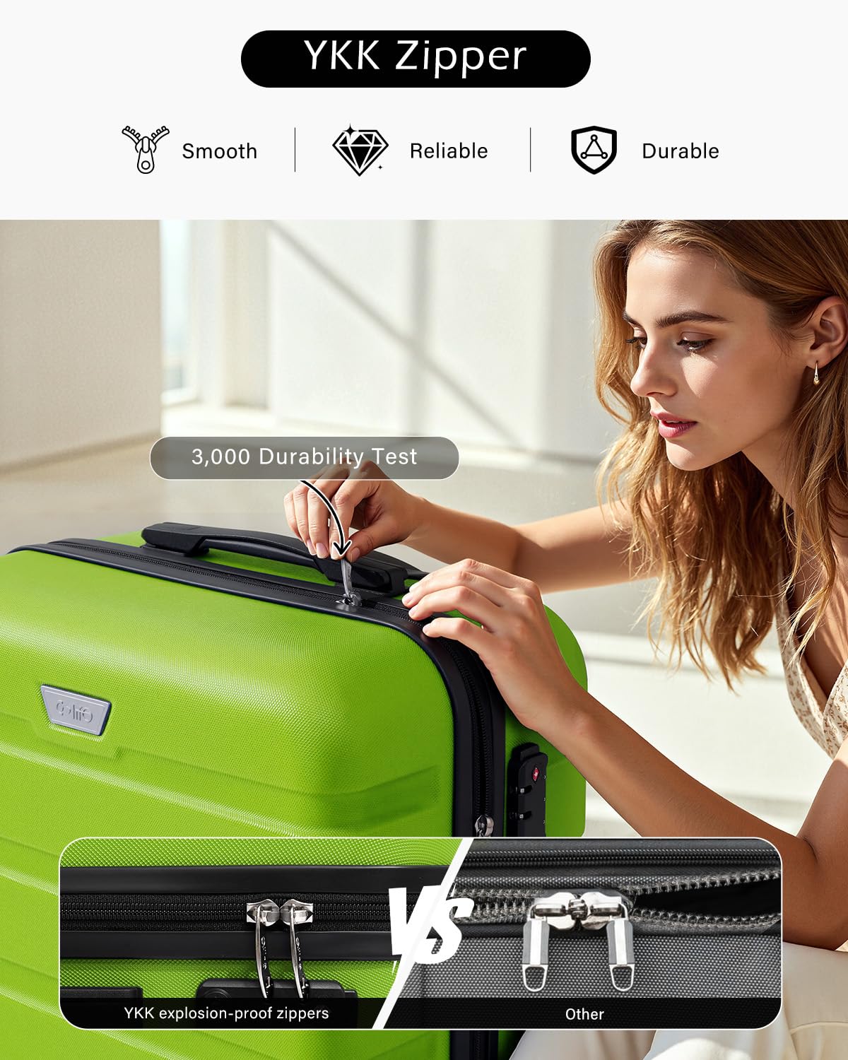 COOLIFE 28 Inch Large Suitcase, ABS+PC, Lightweight Hard Shell Luggage