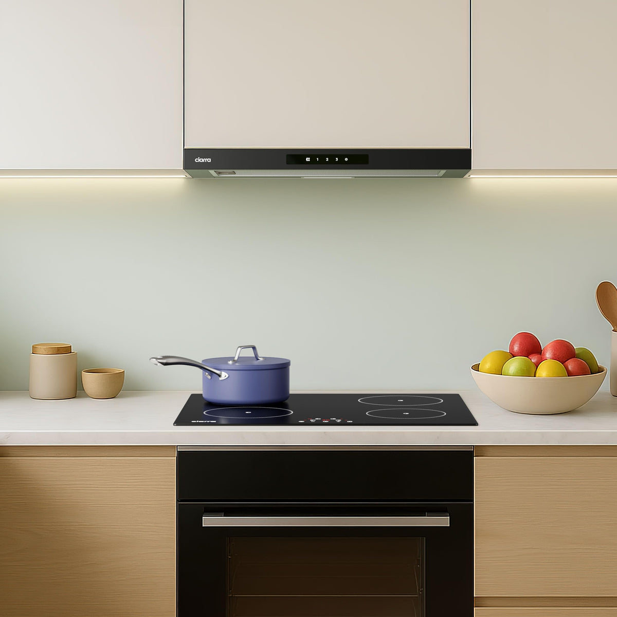 CIARRA Telescopic Cooker Hood 60cm 391m³/h LED Light 2-Speed A++ CBCS6906D