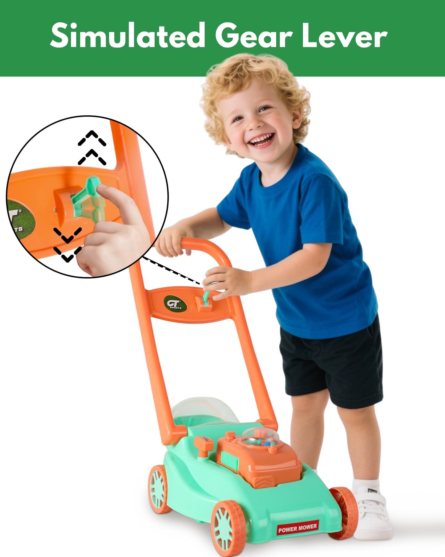 Kids Lawn Mower with Realistic Grass-Cutting Action and Sounds – No Batteries Required | Fun Outdoor Push Toy, Birthday Gift & Holiday Present for 3, 4, 5, 6, 7, 8 Year Old Boys and Girls