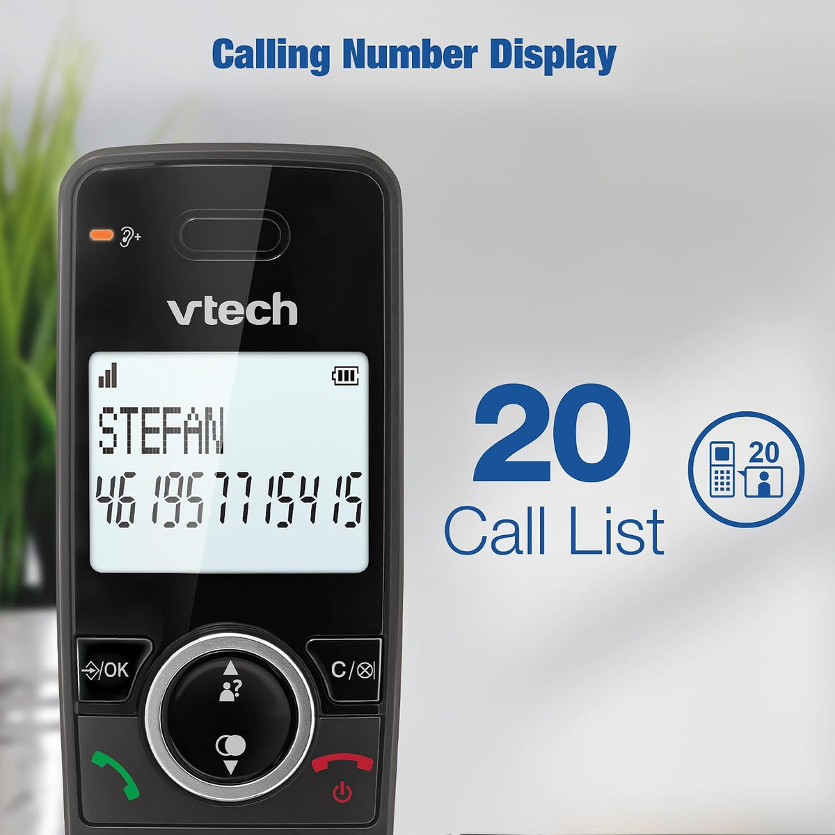VTech EA5050 DECT Cordless Phone with Answering Machine,Nuisance Call Blocker, Volume Booster, Easy-to-Read Backlit Display, 18 Hours Talk-time, Handsfree Speakerphone, Single Handset