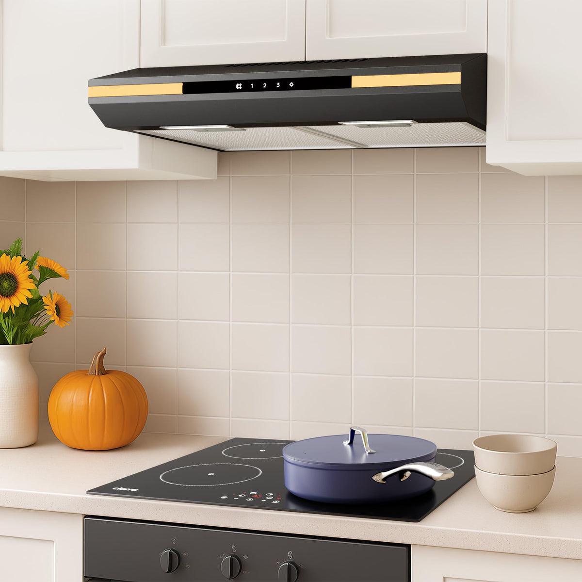 CIARRA CBPHW01 Portable Desktop Cooker Hood Recirculating 2 Speeds White