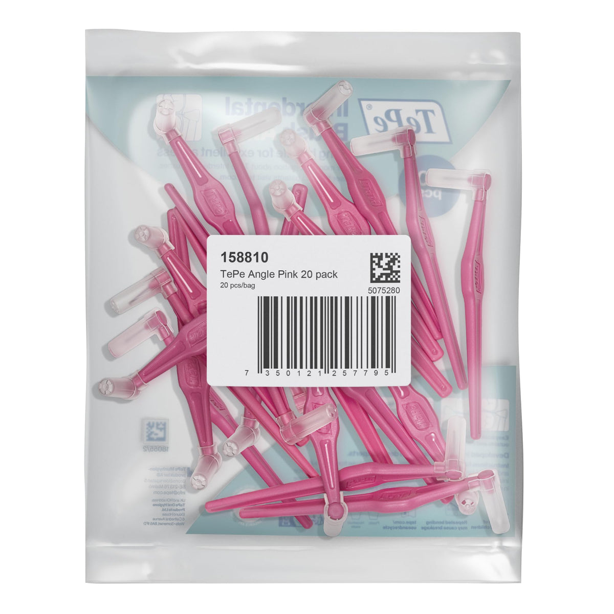 TePe Interdental Brush Angle, Pink, 0.4mm/ISO 0, 6pcs, Carton Pack
