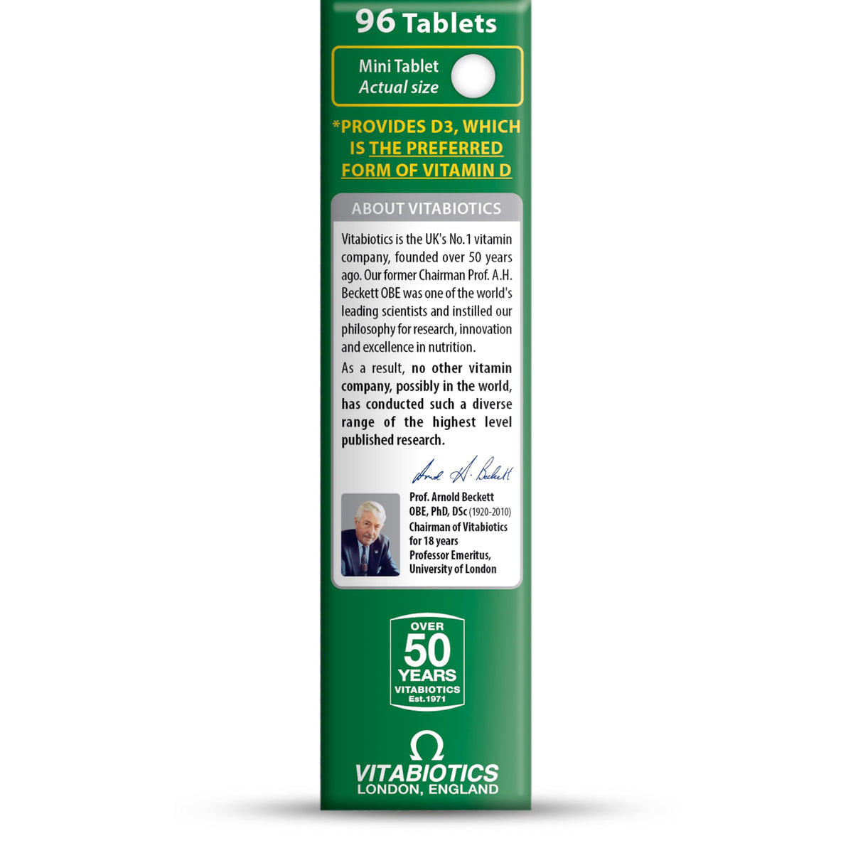 Vitabiotics Ultra Vitamin D3 1000IU, Vitamin D3 Tablets, 96 Tablets