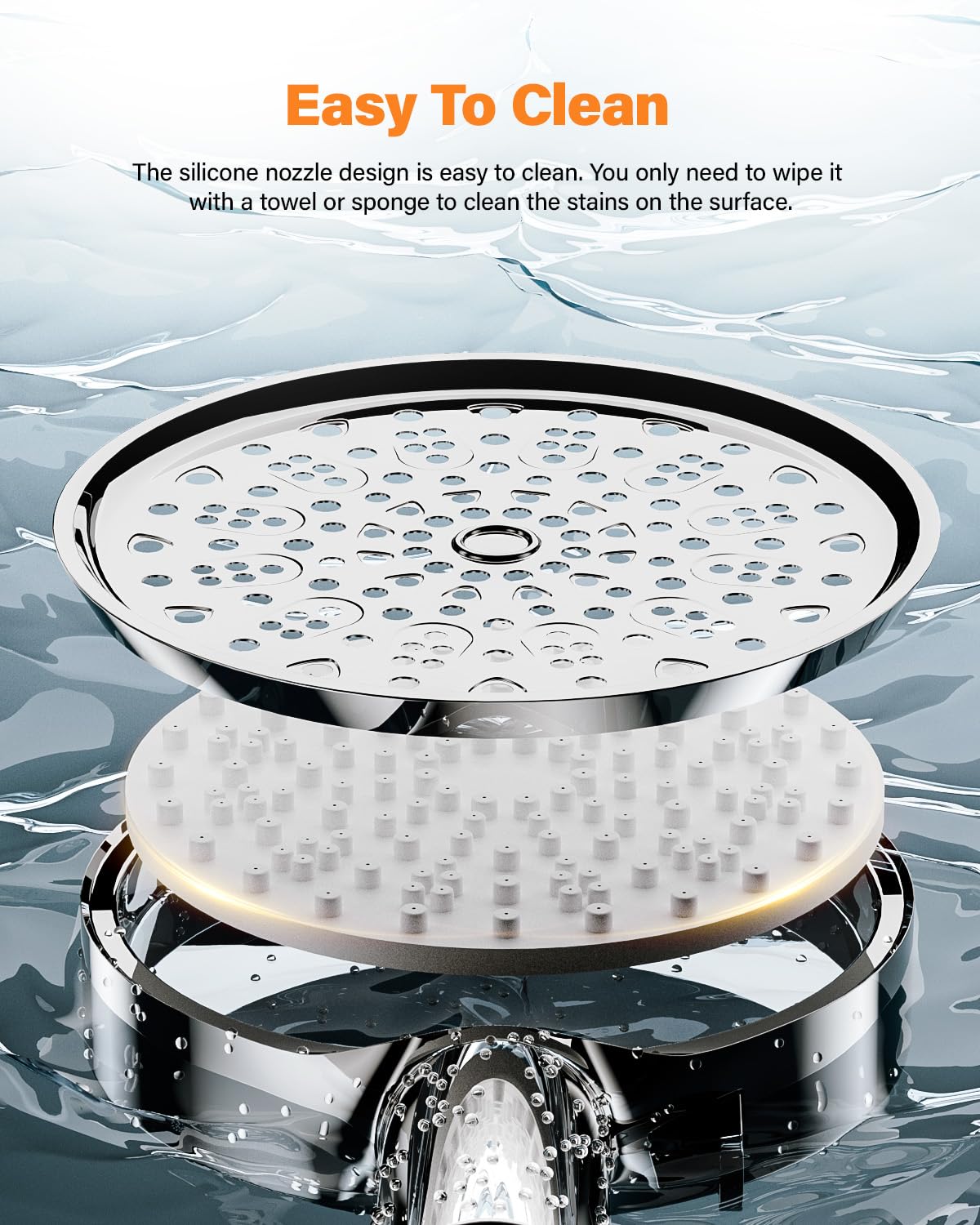 Cobbe Hard Water Filter Shower Head with 1.5m Hose and Holder