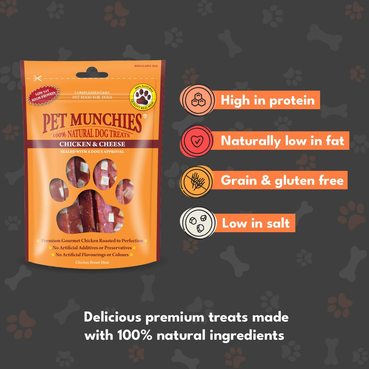 Pet Munchies Venison & Beef Liver Dog Training Treats, Grain Free Tasty Bites with Natural Real Meat, Low in Fat 50g