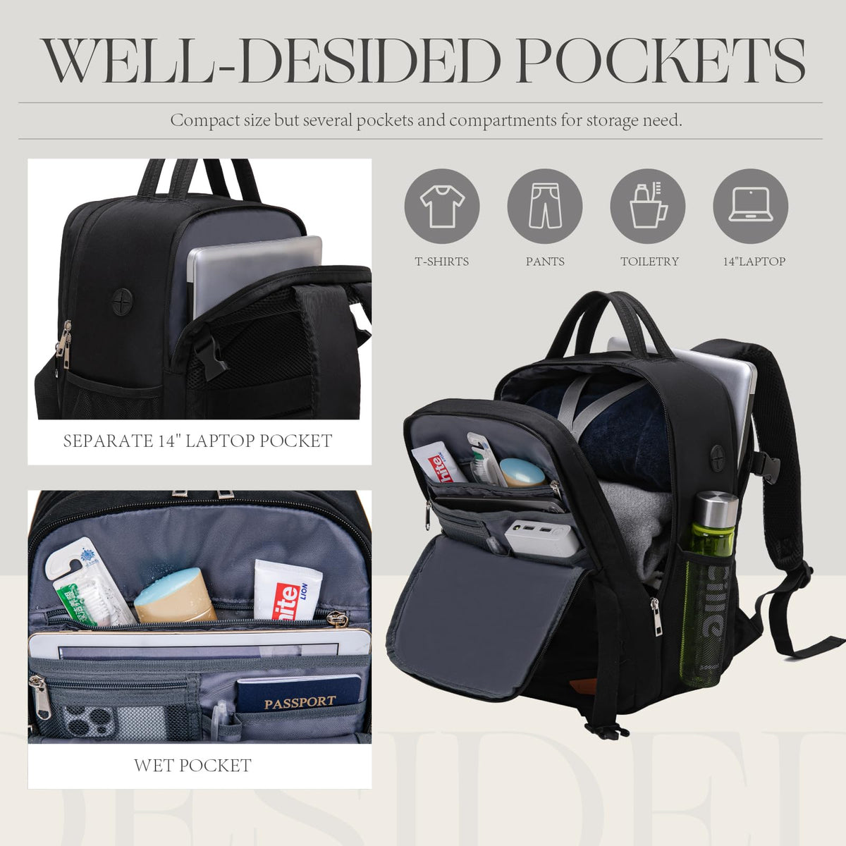 For Ryanair Cabin Bags 40x30x20 Underseat Travel Carry-on School Backpack