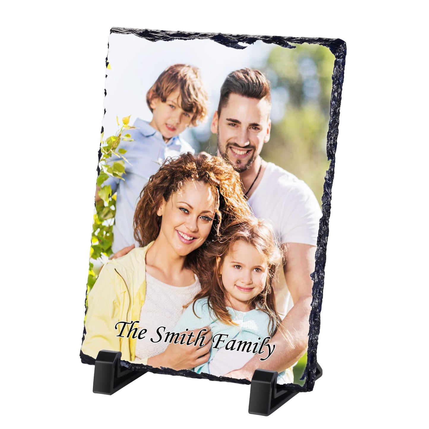 Personalised Memorial Plaque, Custom Rock Slate Frame with Photo Text, Customised Memorial Gifts for Loss of Loved One, Cemetery Decorations for Grave