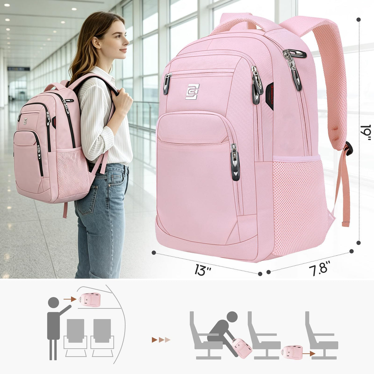 KASIBON Laptop Backpack for Men, Anti-Theft Travel Backpack Business