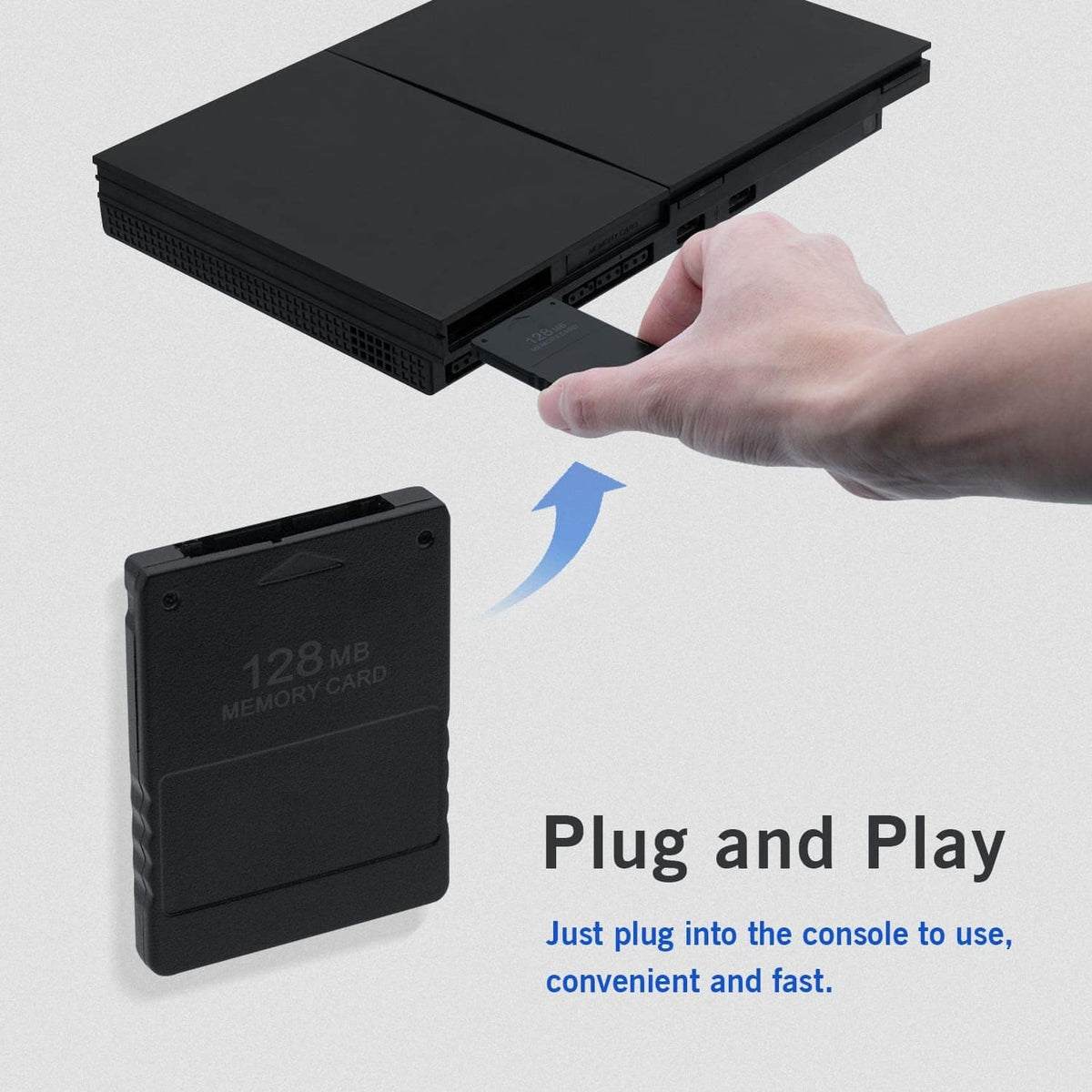 Mcbazel PS2 Memory Card 128MB, 128MB Memory Card for Playstation 2 PS2/Slim Game Console