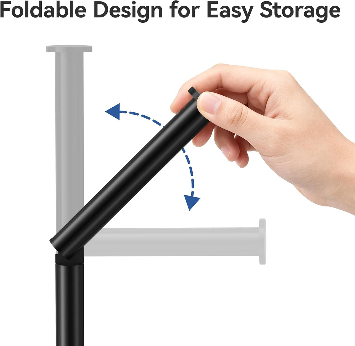 Stainless Steel Free-standing Toilet Roll Holder, Heavey Base,Black
