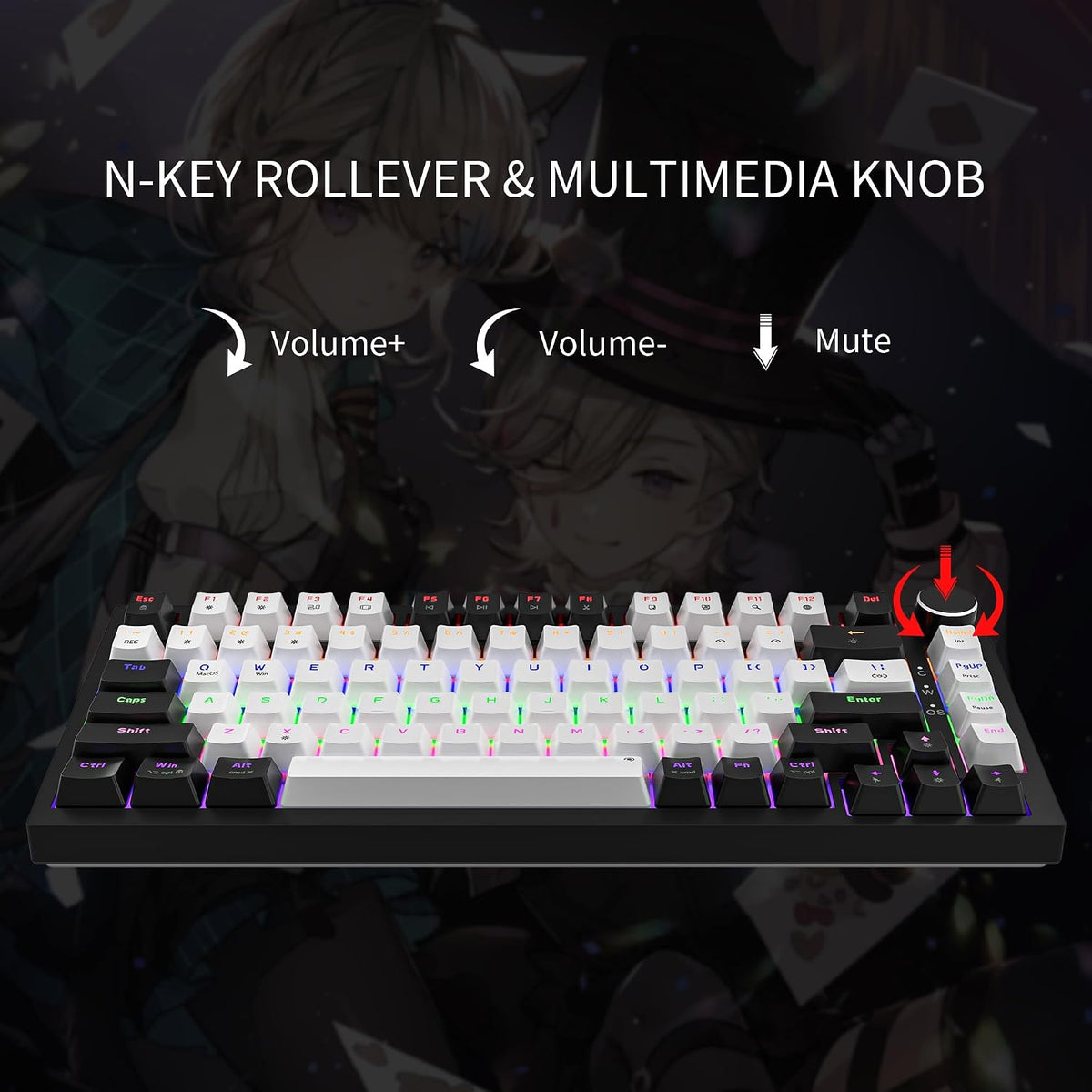 NEWMEN GM326 Mechanical Keyboard,Wired Gaming Keyboard,75% Percent Keyboard