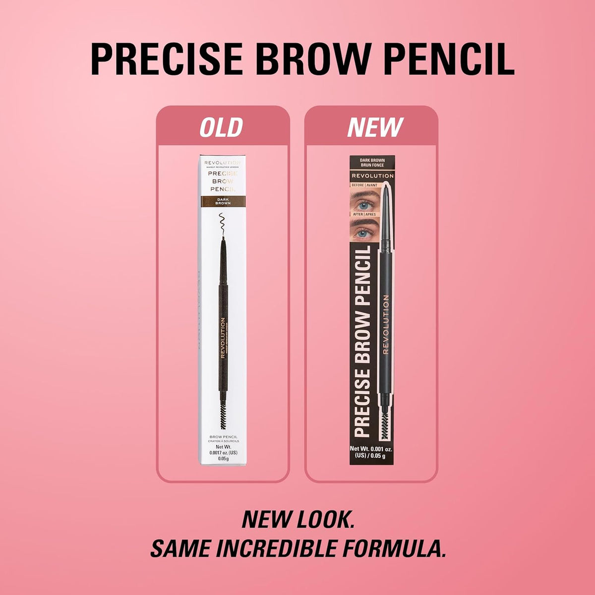 Revolution Precise Brow Pencil, Dark Brown, 0.05g