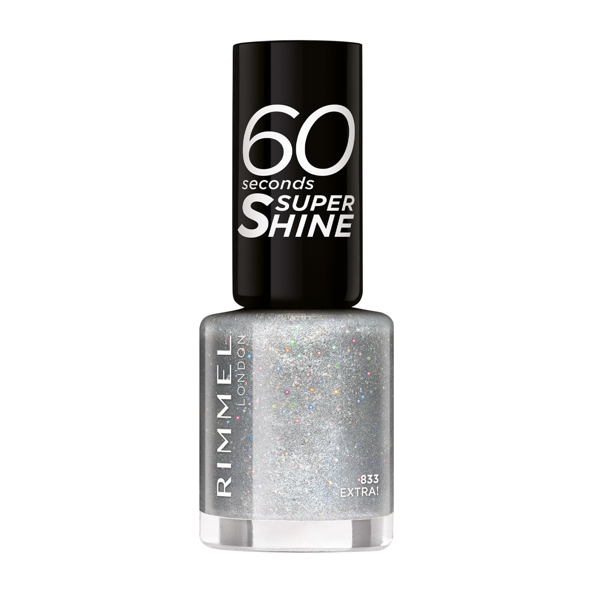 Rimmel 60 Seconds Super Shine Nail Polish, 740 Clear, Quick-Dry Nail Polish, Ultra-Shiny Finish, Easy to Apply, Vibrant Colour, Long-Wearing, Improved Formula, Vegan, 8ml