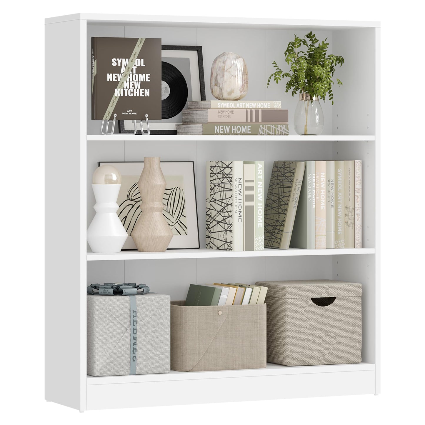VASAGLE Bookcase, 6-Tier Bookshelf, Open Storage Shelf, Shelving Unit, 24 x 60 x 178.5 cm, for Living Room, Home Office, Dinning Room, Cloud White LBC169T14