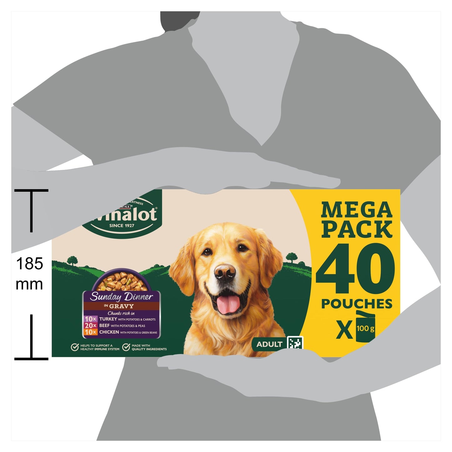 WINALOT Sunday Dinner Mixed in Gravy Wet Dog Food Pouches 40x100g